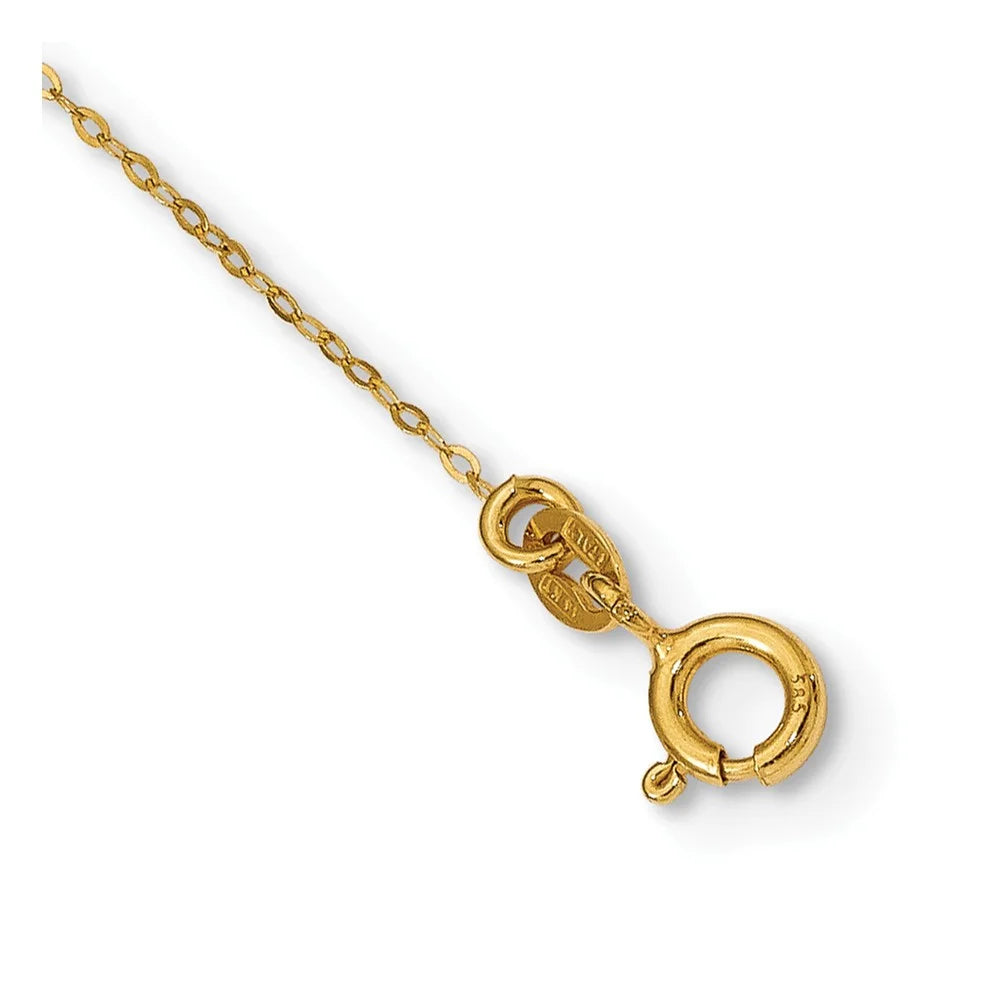 14kt Yellow Gold Tear Drop Necklace 18 inch E9486