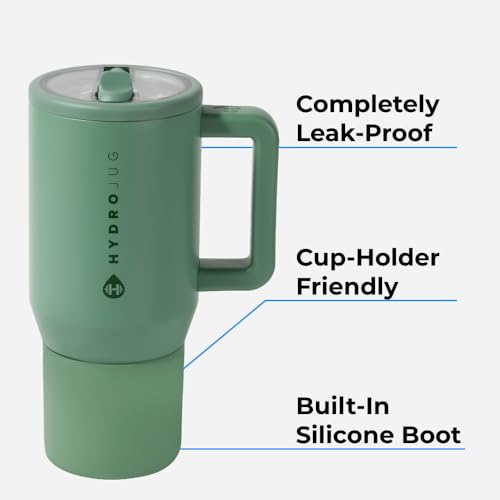 40 oz Insulated Stainless Steel Water Bottle with Handle & Flip Straw V57258