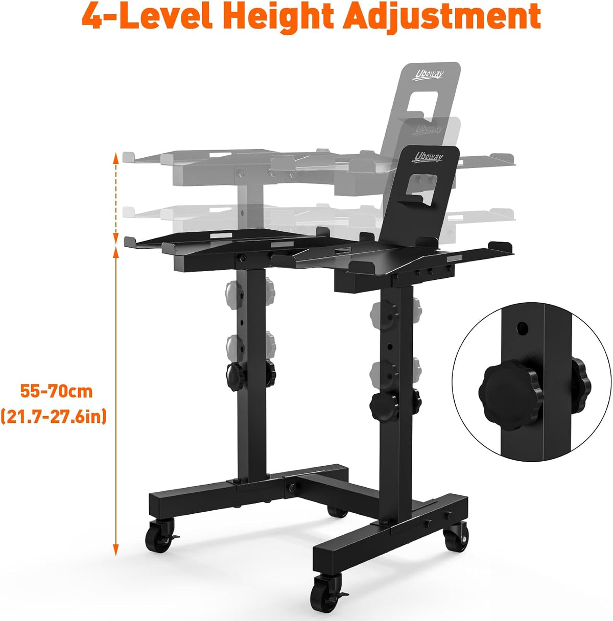 Adjustable Dumbbell Stand with 4 Level Height Adjustment and Wheels O6931