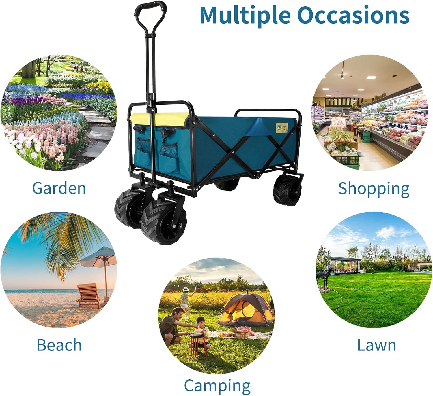 Collapsible Folding Wagon with Big Wheels U298