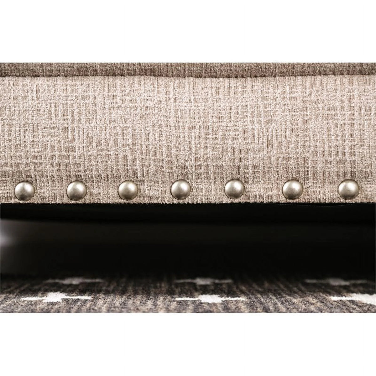Brown Chenille Nail Head Loveseat M808