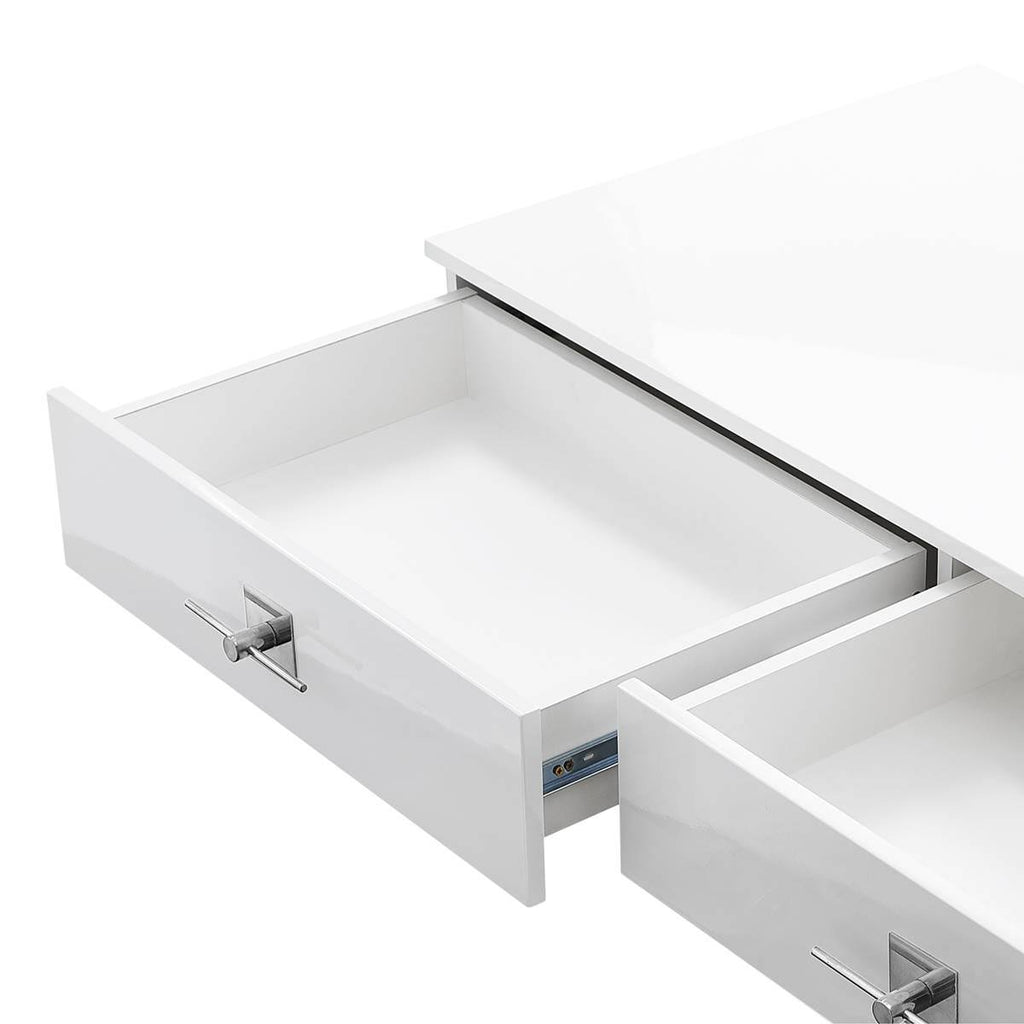 High Gloss Stainless Steel 2 Drawers Console Table S169