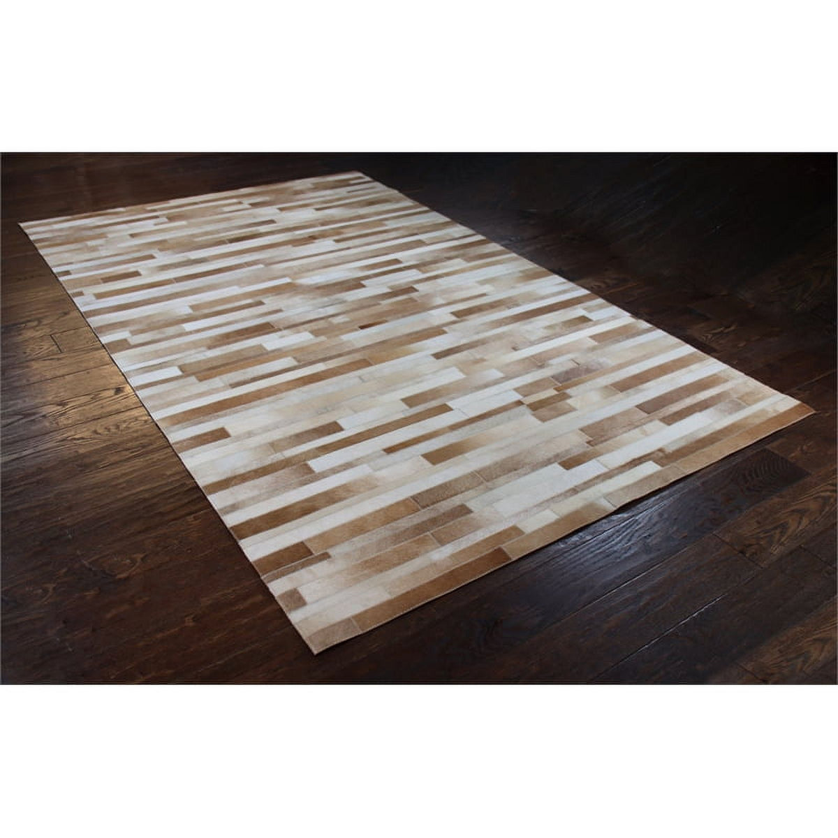 Camel Hair on Hide Leather Area Rug H808436