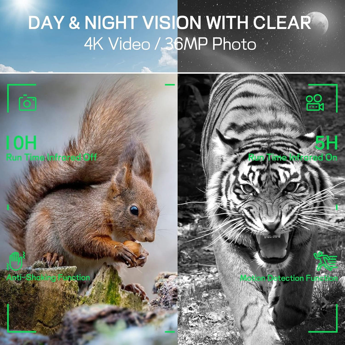 4K Infrared Night Vision Binoculars with Rechargeable Battery L85080