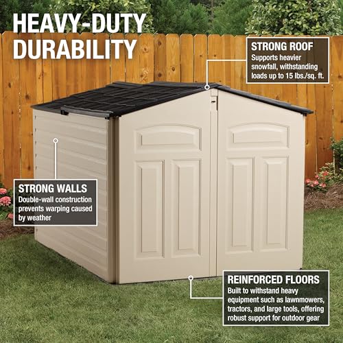Beige/Brown 5 x 6.5 Ft Resin Outdoor Storage Shed H283