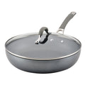 12 inch Hard-Anodized Nonstick Deep Frying Pan with Lid, Gray L882
