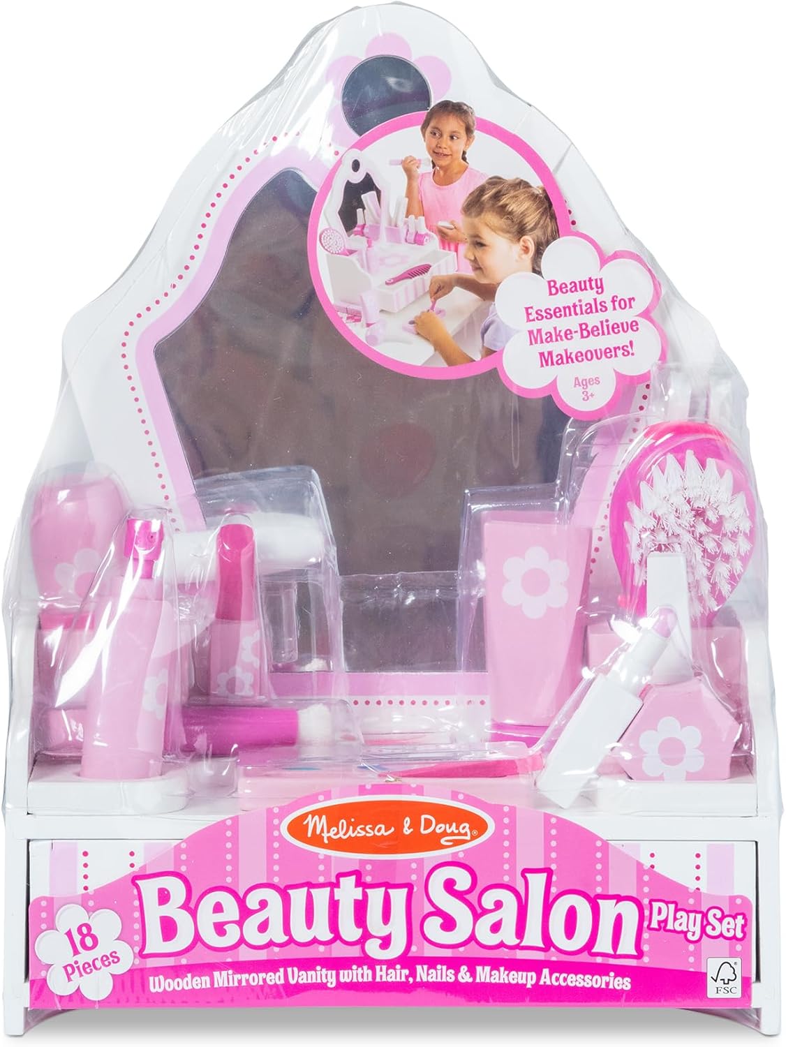 18 pcs Wooden Beauty Salon Play Set K31461
