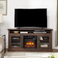 Brown 65 Inch Wood Fireplace TV Stand Z8161