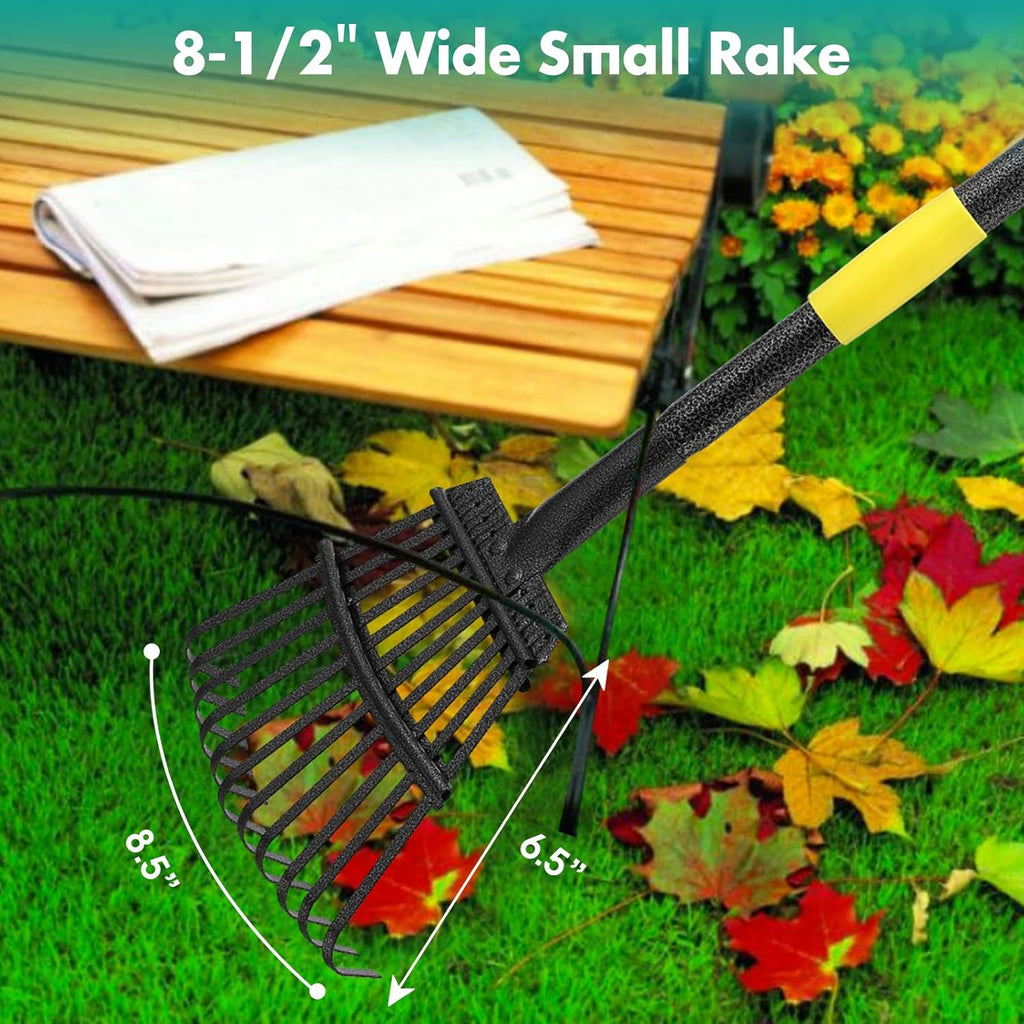 60 Inch Long Handle Metal Garden Leaf Rake C99846