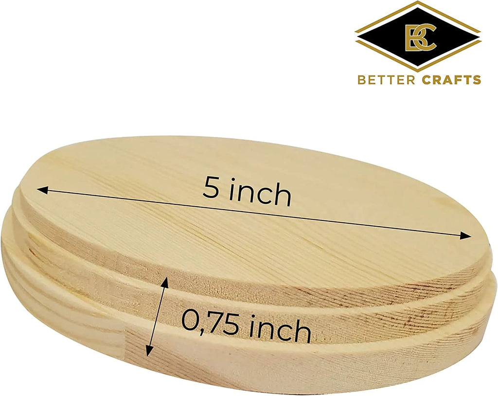 Natural Pine Unfinished Wood Plaque 5 Inch 2 Pcs J848