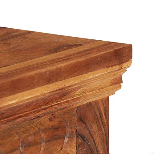 Rustic Sideboard Solid Acacia Wood Brown Two Doors Two Drawers 24.8"x11.8"x29.5" P18702