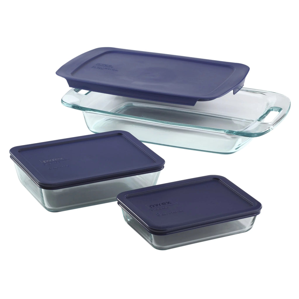 6-piece Glass Bake n’ Store Set with Blue Lids Y82427