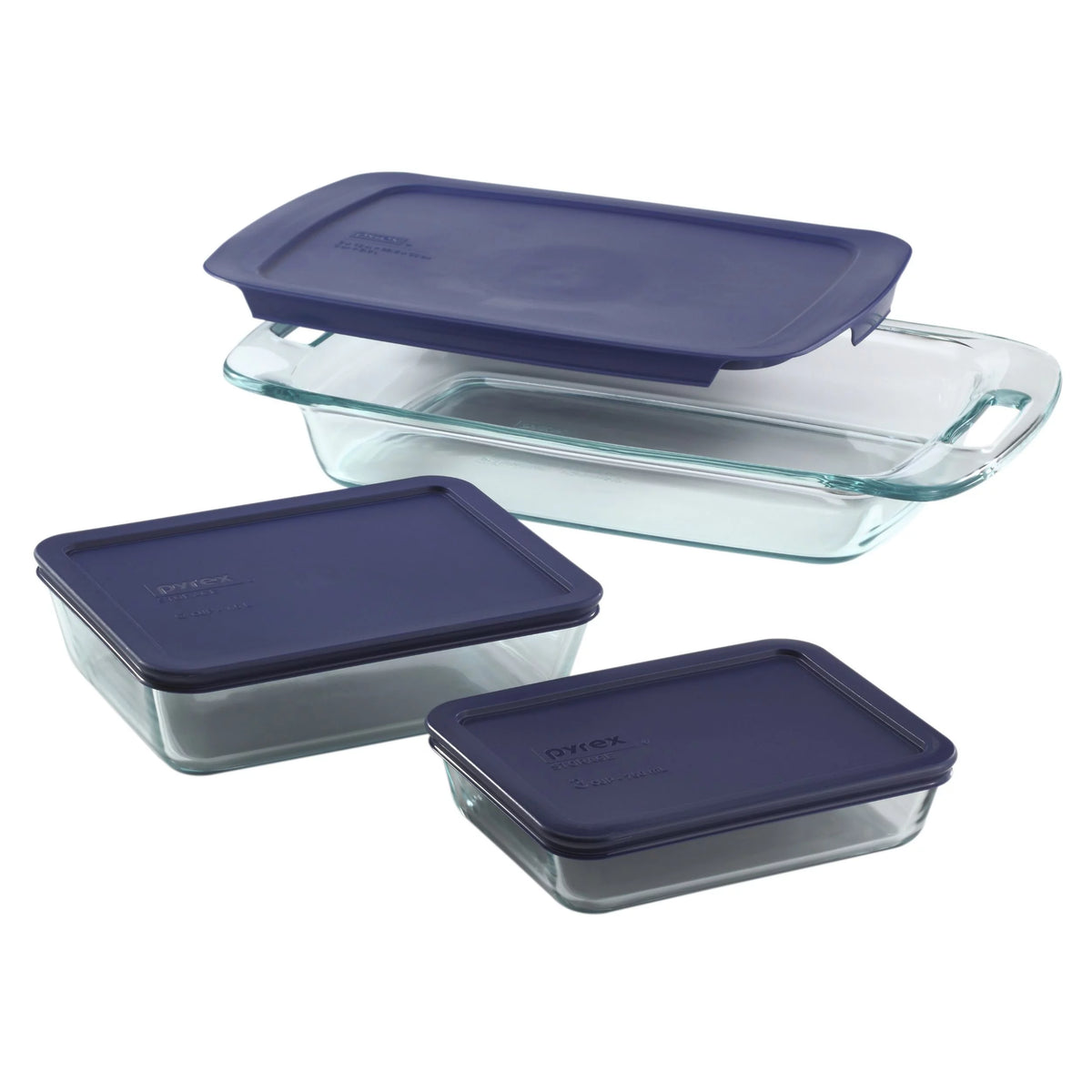 6-piece Glass Bake n’ Store Set with Blue Lids Y82427