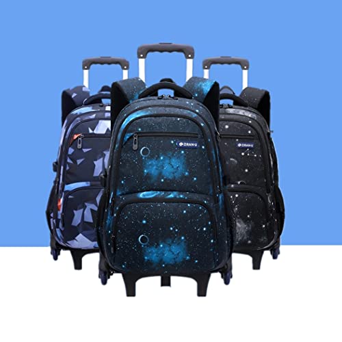 Galaxy Print Rolling Backpack Boys Bookbag on Wheels P2810