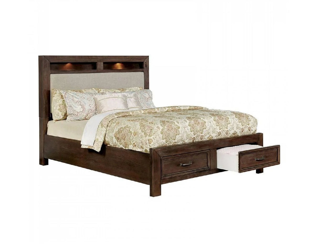 Dark Oak Solid Wood King Bedroom Set 5pcs C4795