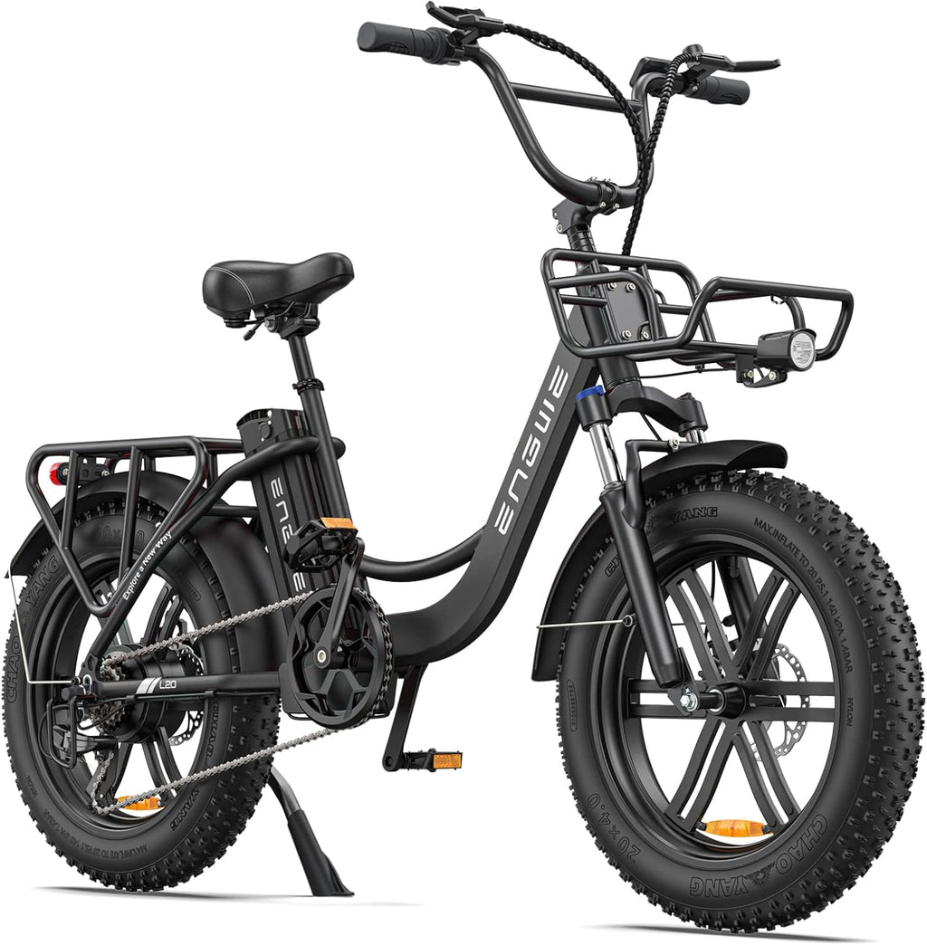 Electric Bike with 20 * 4.0" Fat Tire, 48V13Ah Battery, 7-Speed Gear, Front Suspension (Black) B244729