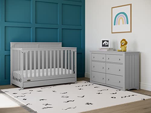 5-in-1 Convertible Crib with Drawer (White) H217409
