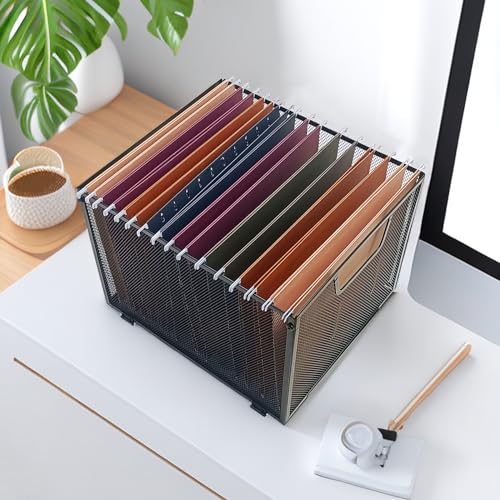 Black Metal Mesh File Baskets (2) I843608