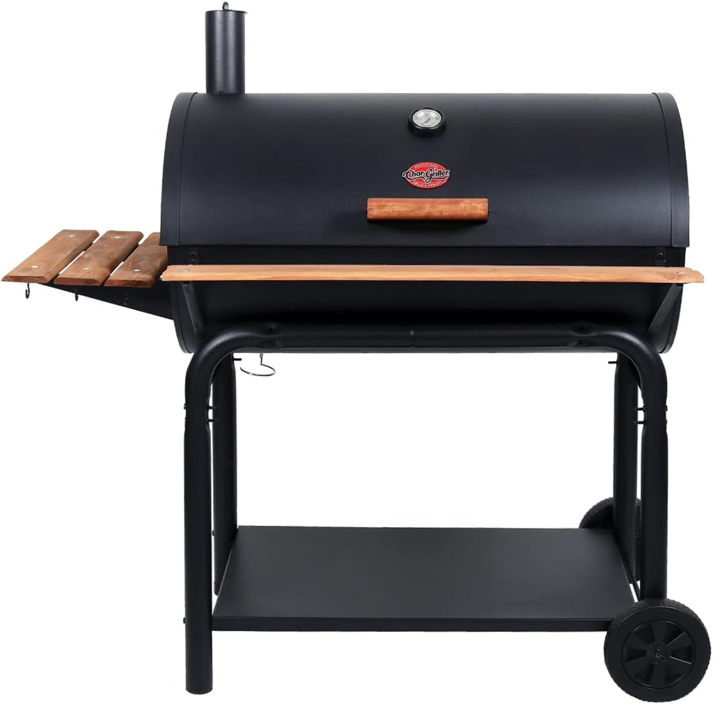 Charcoal Grill and Smoker with Cast Iron Grates and 950 Cooking Square Inches in Black E9504