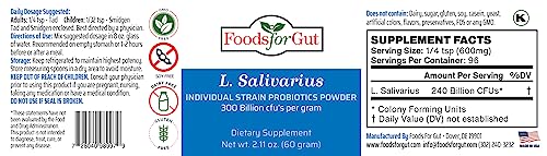 Lactobacillus Salivarius Probiotic Powder 300 Billion cfu's 30 Grams N872680