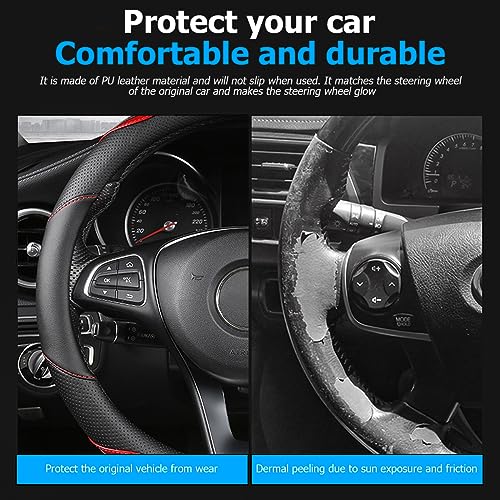 Leather Car Steering Wheel Cover, Universal 15 Inch K37660