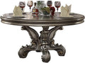 Antique Platinum Round Dining Table with Single Pedestal H1976