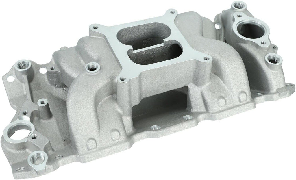 Satin Aluminum Dual Plane Intake for SBC 350 400 M6576