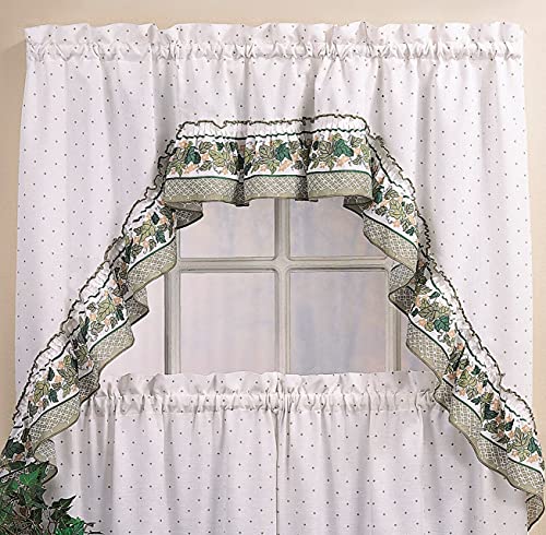 Cottage Ivy Country Curtain Tier And Swag Set, Multi, 56-Inch X 36-Inch O73989