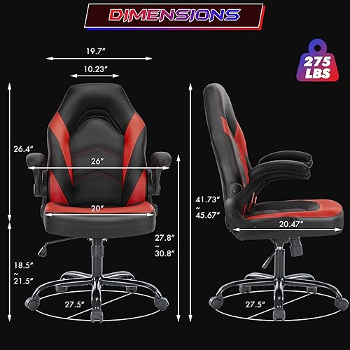Black Blue Ergonomic PU Leather Swivel Desk Chair G43657