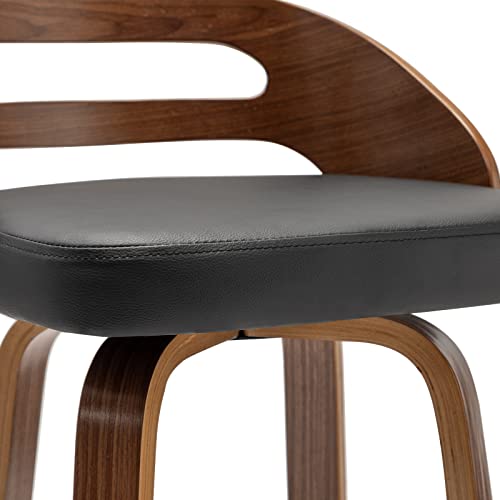 Black Swivel Bar Stools Set of 2, 24.6-Inch Seat Height Y862080