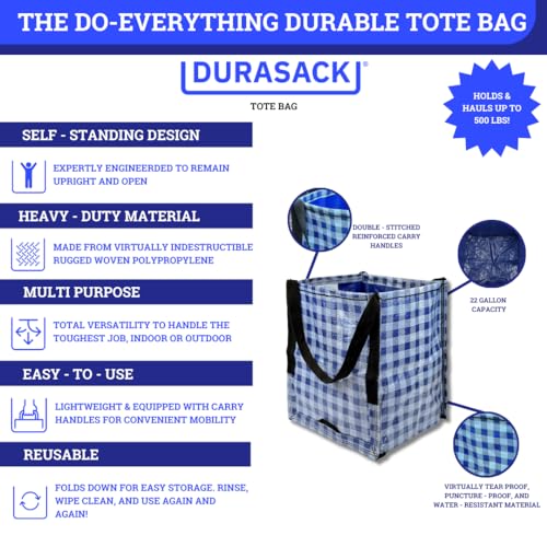 Heavy Duty Storage Tote Bag 22-Gallon Woven Polypropylene E9519