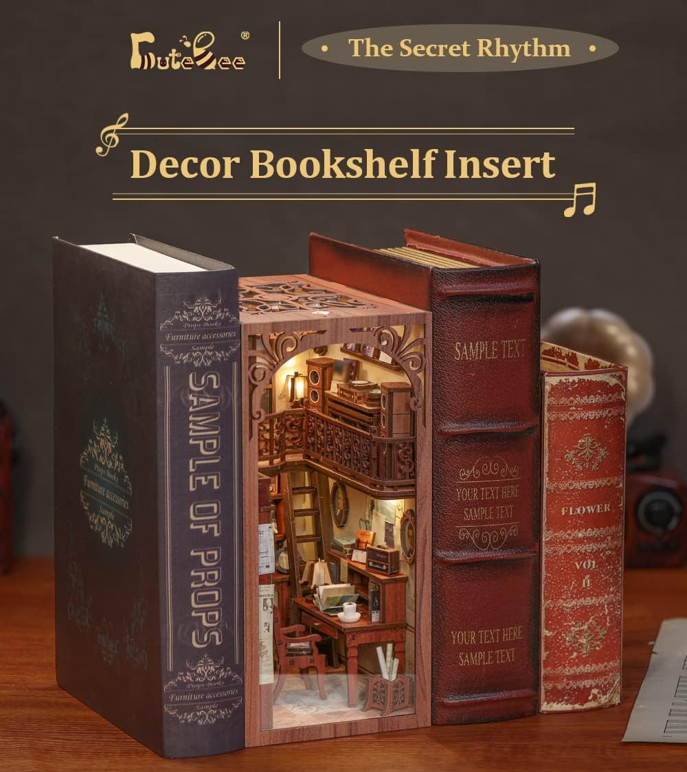 3D Wooden Puzzle Dollhouse Booknook Library Model O844