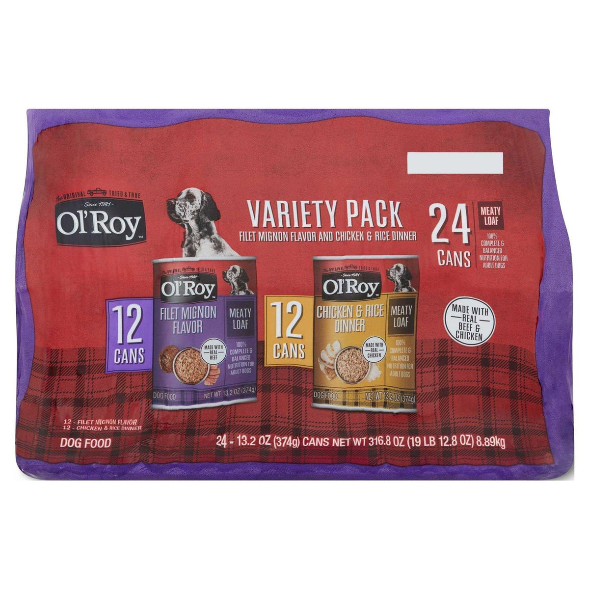 Meaty Loaf Wet Dog Food Variety Pack O9121
