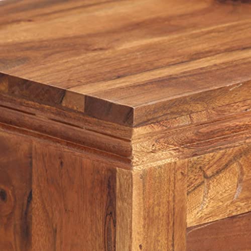 Rustic Sideboard Solid Acacia Wood Brown Two Doors Two Drawers 24.8"x11.8"x29.5" P18702