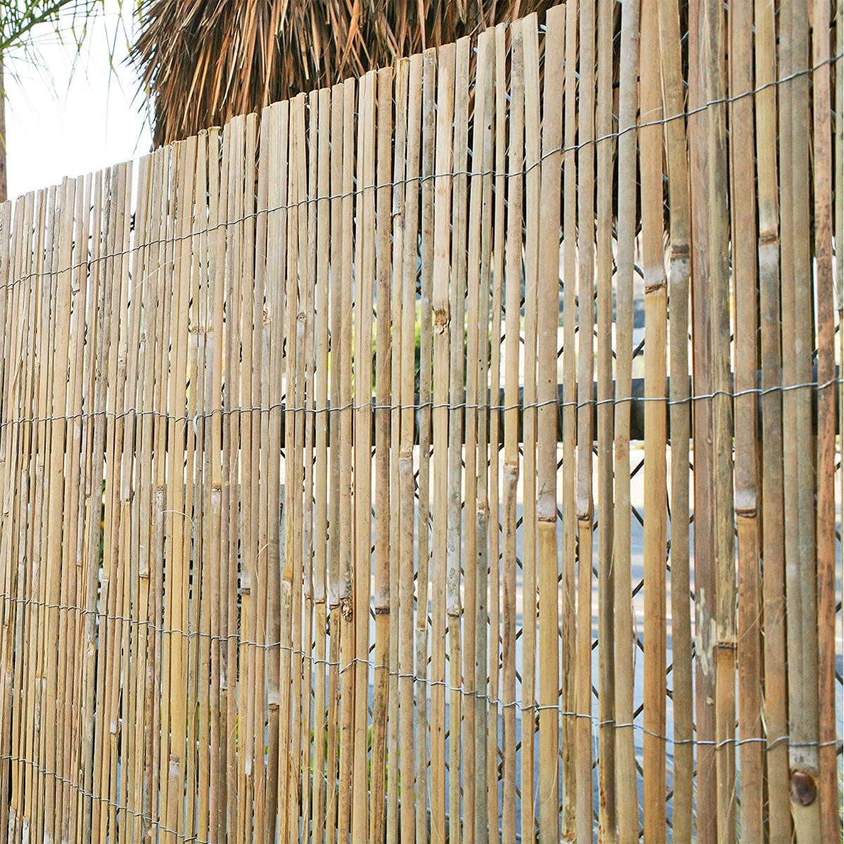 Natural Split Rolled Bamboo Fence Panel 4 ft H x 6 ft L T32231