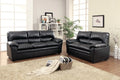 Black 2pc Faux Leather Sofa Loveseat Set G760460