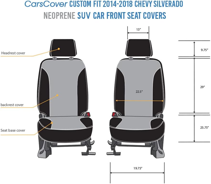 Gray & Black Neoprene Front Seat Covers D630758