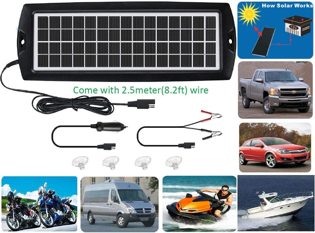 5W 12V Solar Car Battery Trickle Charger Maintainer J570