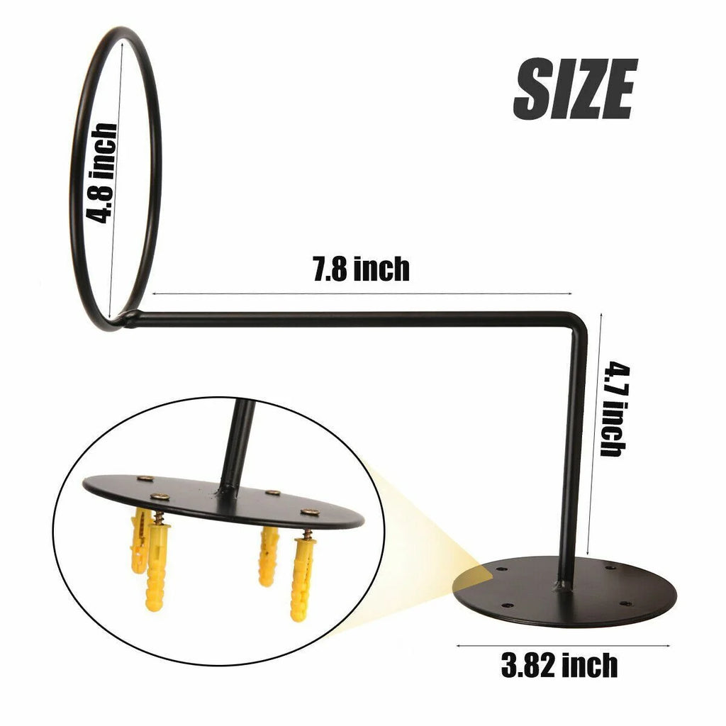 Black Wall Mount Motorcycle Helmet Holder Rack I3947