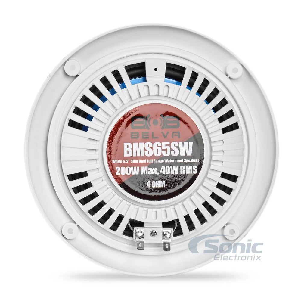 White 200W Shallow 6.5" Marine Speakers C5021