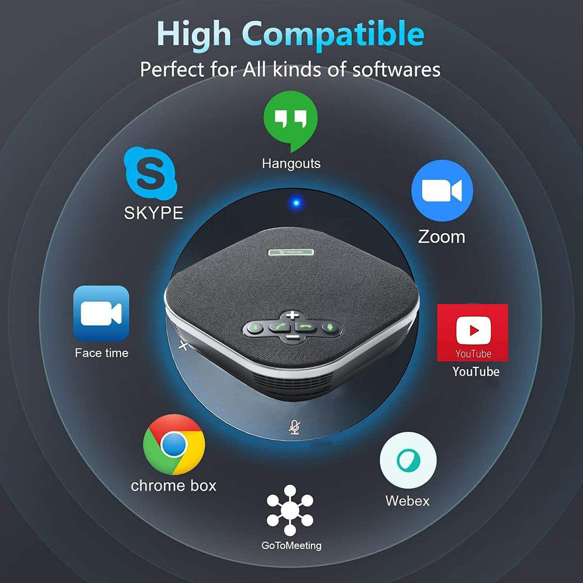 Bluetooth Speakerphone Conference Microphone with Daisy Chain Wireless Speakers P905886