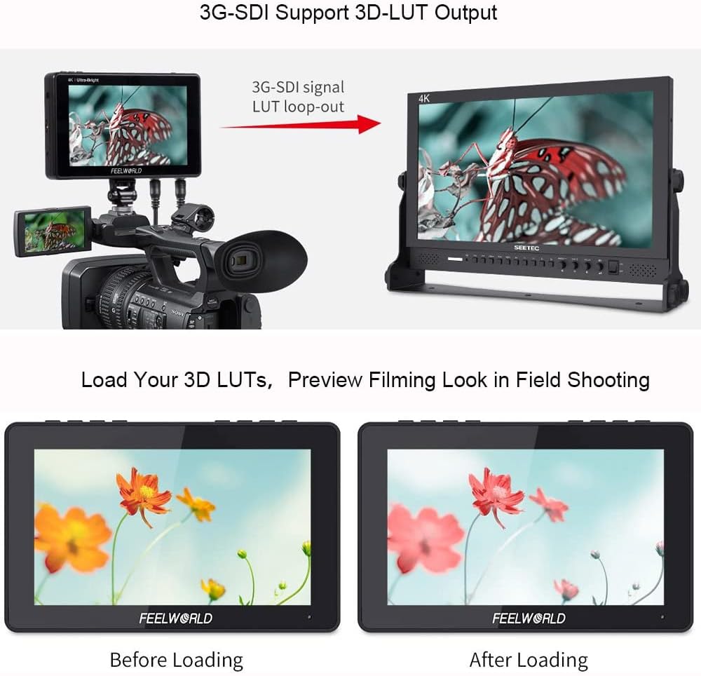 7 Inch 2200nits Touch Screen HDR Camera Field Monitor with F970 External Power and Install Kit G883918