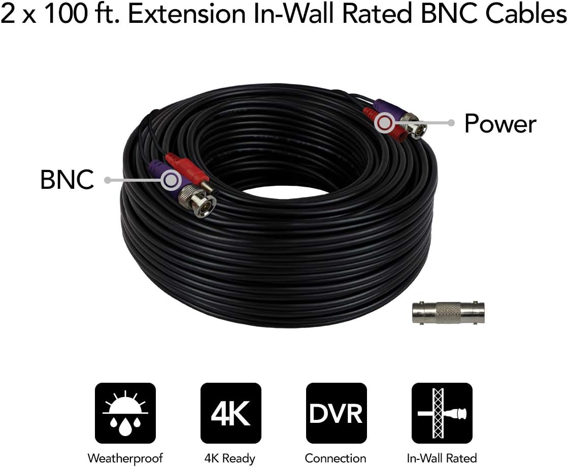 100 ft. in-Wall Rated Video/Power Camera Extension Cable with Extension Adapter (2-Pack) R258479