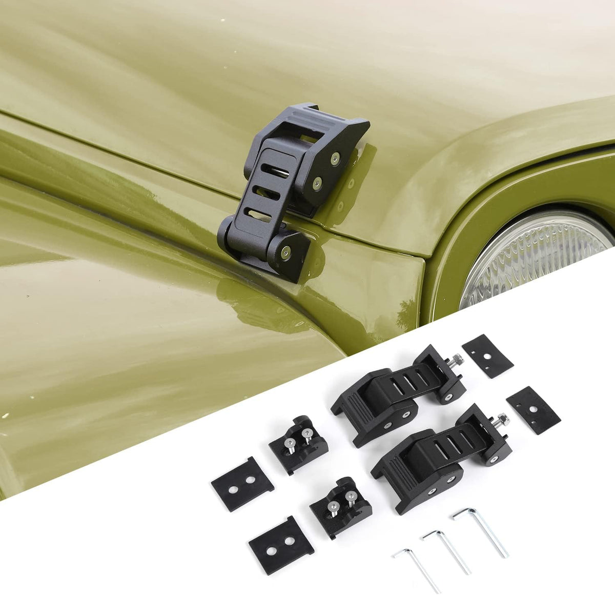 Black Stainless Steel Hood Catch Latches Pack of 2 Q150