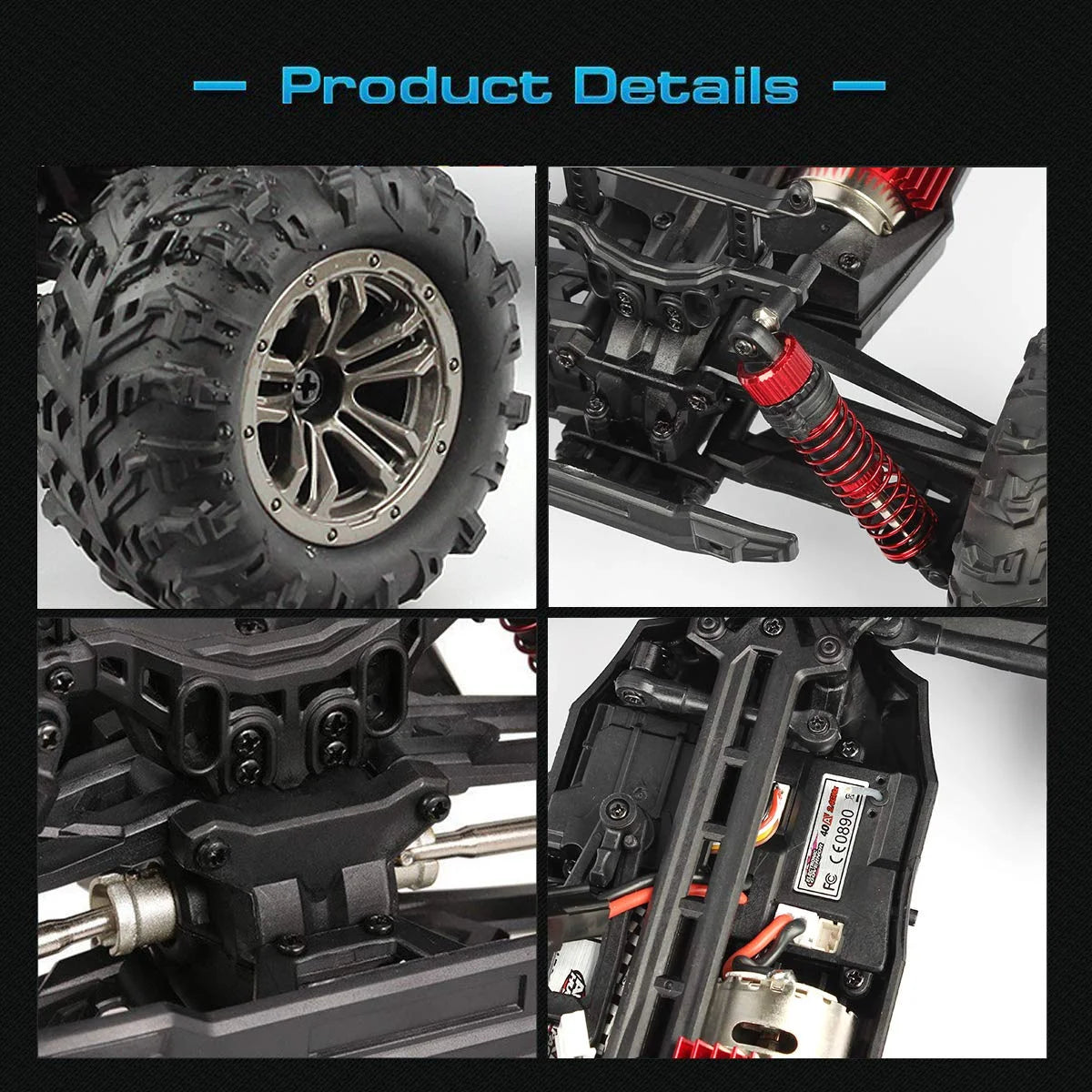 1:16 Scale 4WD Electric Off-Road RC Monster Trucks with 2 Batteries E40015
