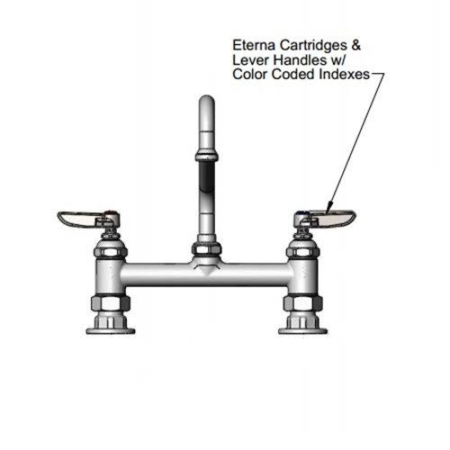 Chrome 18.39 GPM Deck Mounted Bridge Mixing Faucet F7465