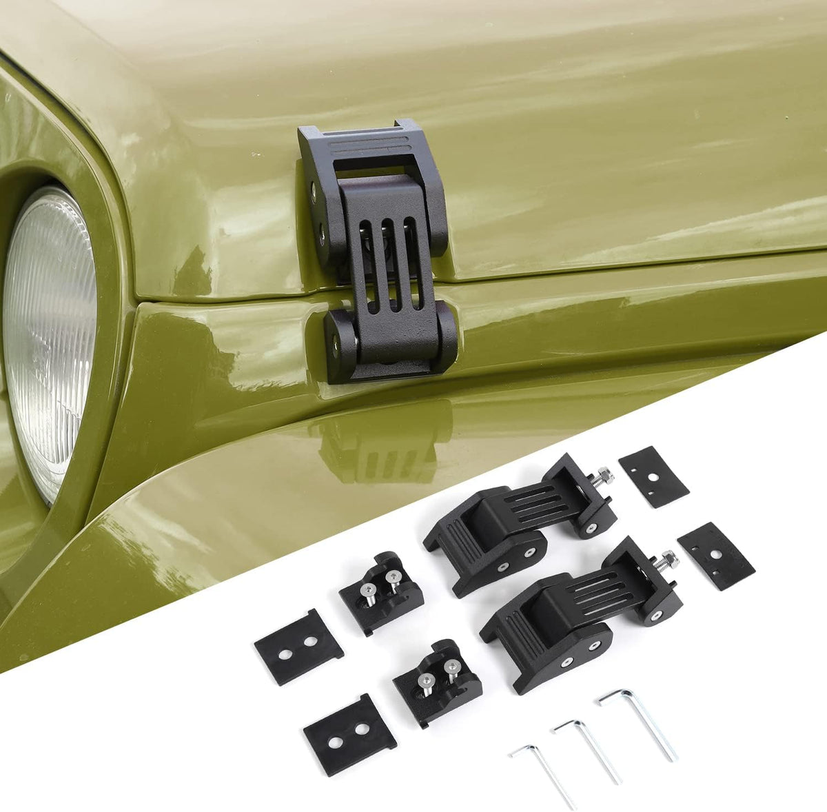Black Stainless Steel Hood Catch Latches Pack of 2 Q150
