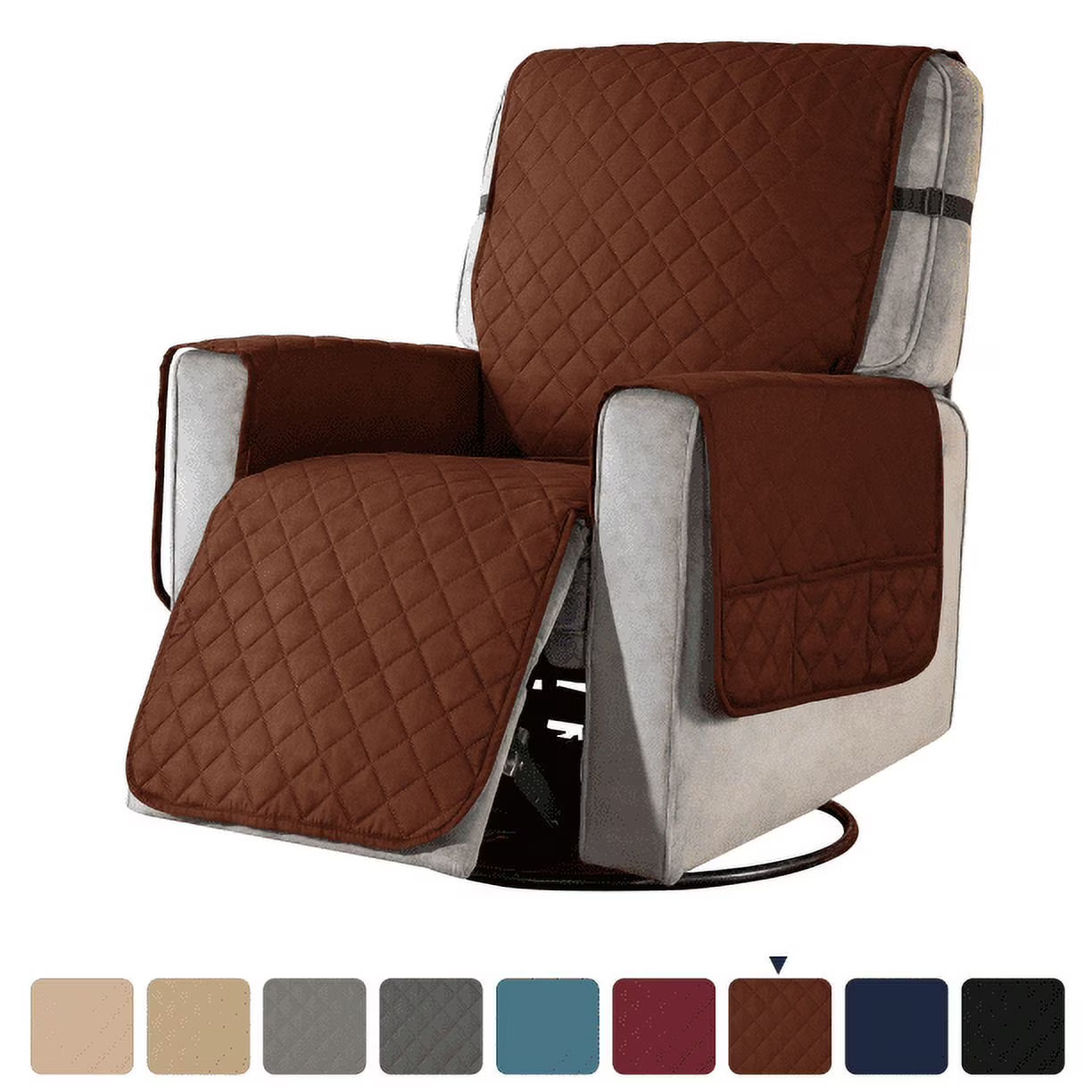 Reversible Recliner Sofa Slipcover with Side Pockets Y298