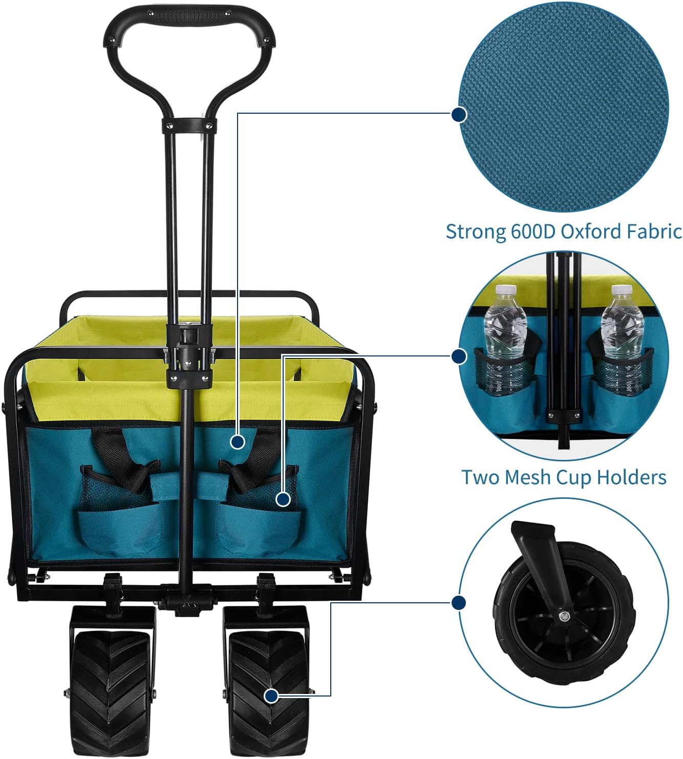 Collapsible Folding Wagon with Big Wheels U298