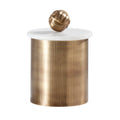 Antique Brass Ribbed Canister I435